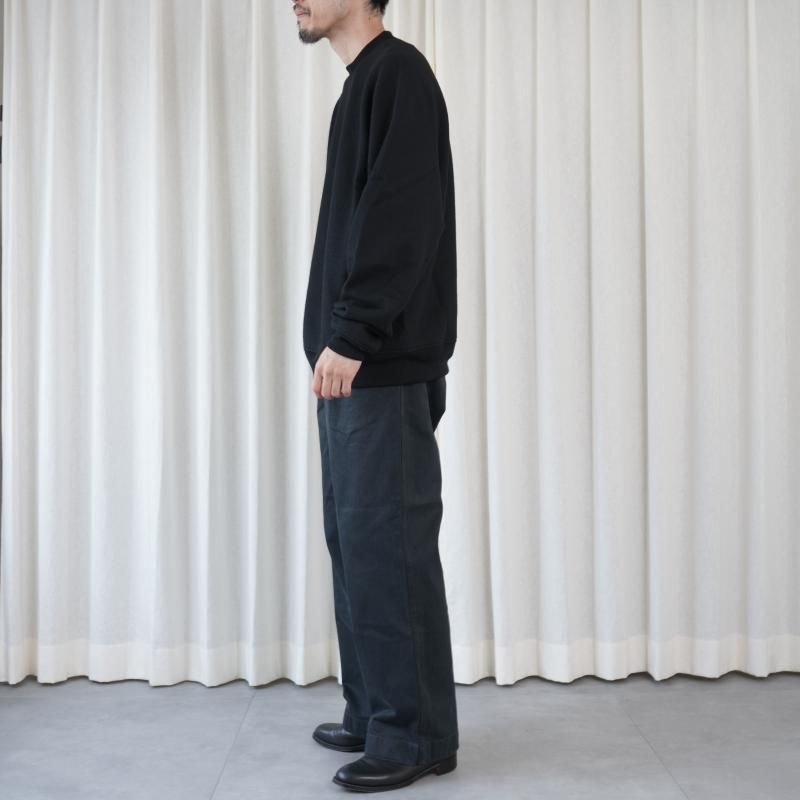 25A/WۡCale   SUPER120's AIR WOOL CREWNECK SWEAT / BLACK