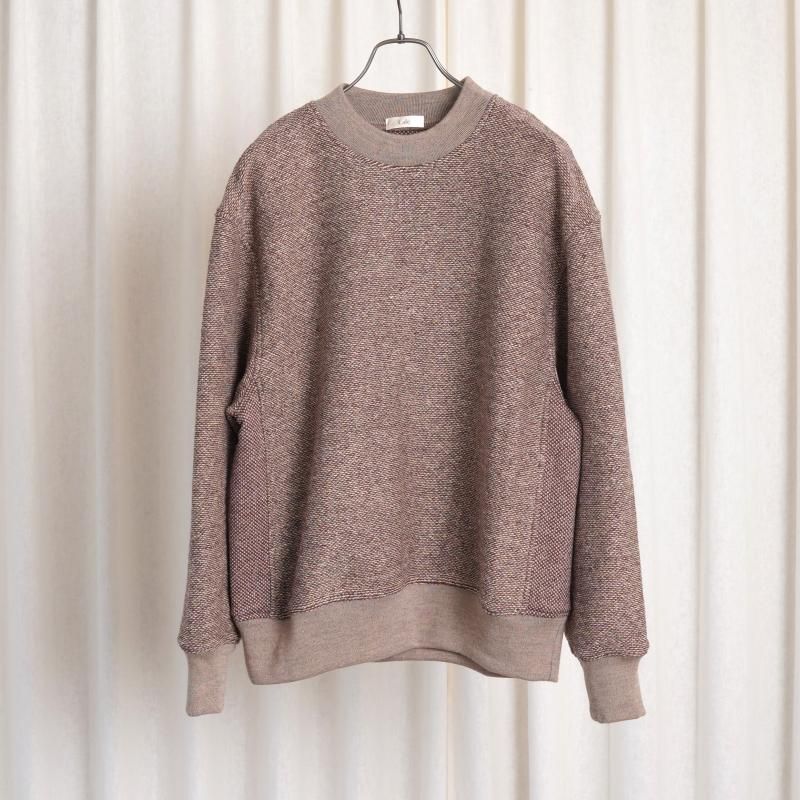 25A/WۡCale   SILK WOOl JACQUARD FLEECE PULLOVER  / BROWN