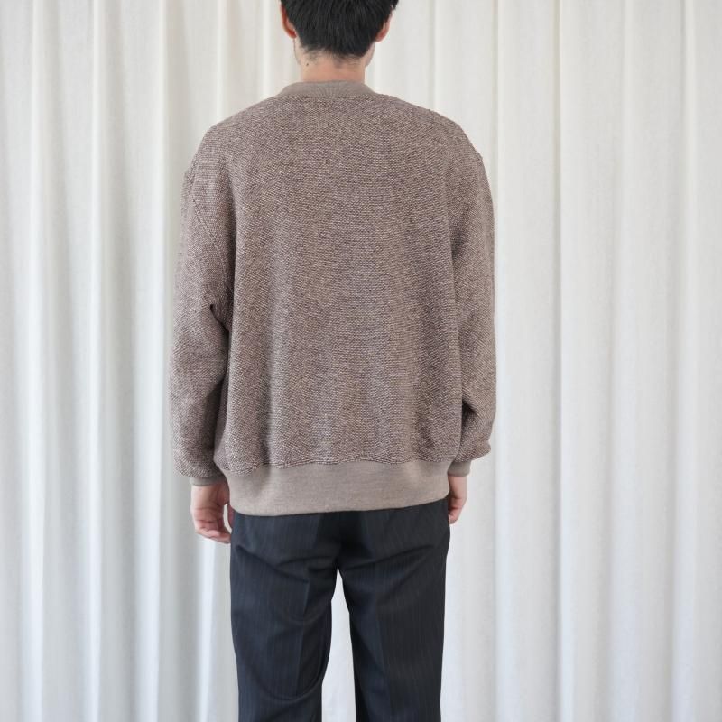 25A/WۡCale   SILK WOOl JACQUARD FLEECE PULLOVER  / BROWN