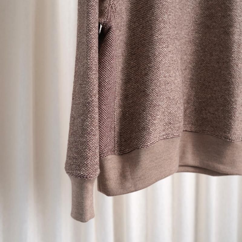 25A/WۡCale   SILK WOOl JACQUARD FLEECE PULLOVER  / BROWN