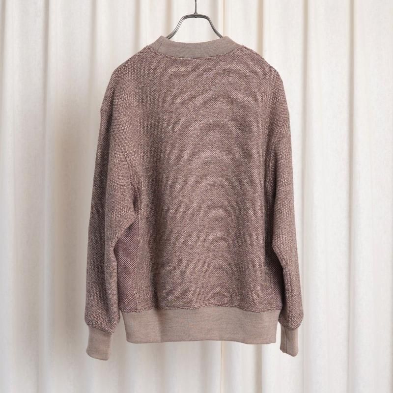 25A/WۡCale   SILK WOOl JACQUARD FLEECE PULLOVER  / BROWN