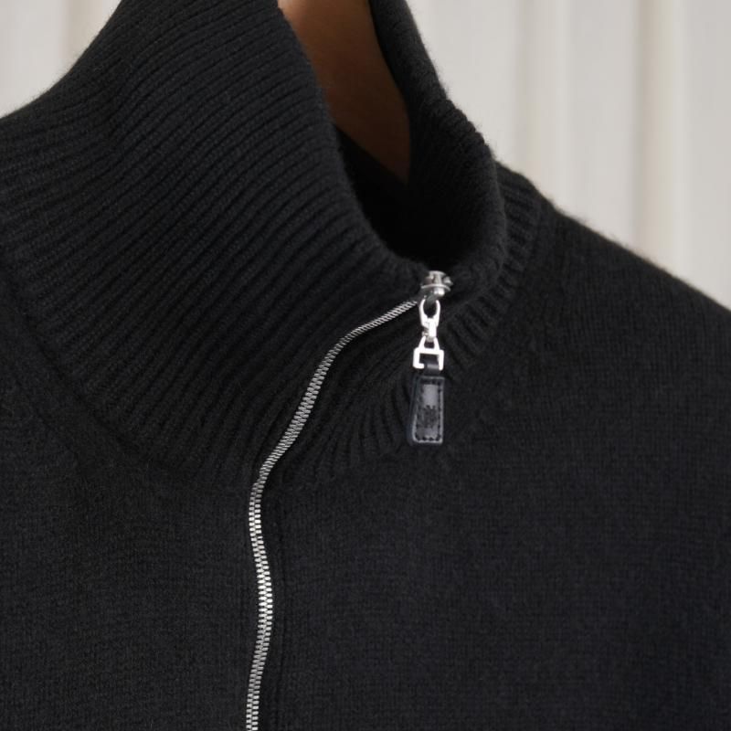 25A/WۡBATONER Хȥʡ MIDDLE WEIGHT INNOCENT CASHMERE DRIVERS KNIT  / SOLID BLACK
