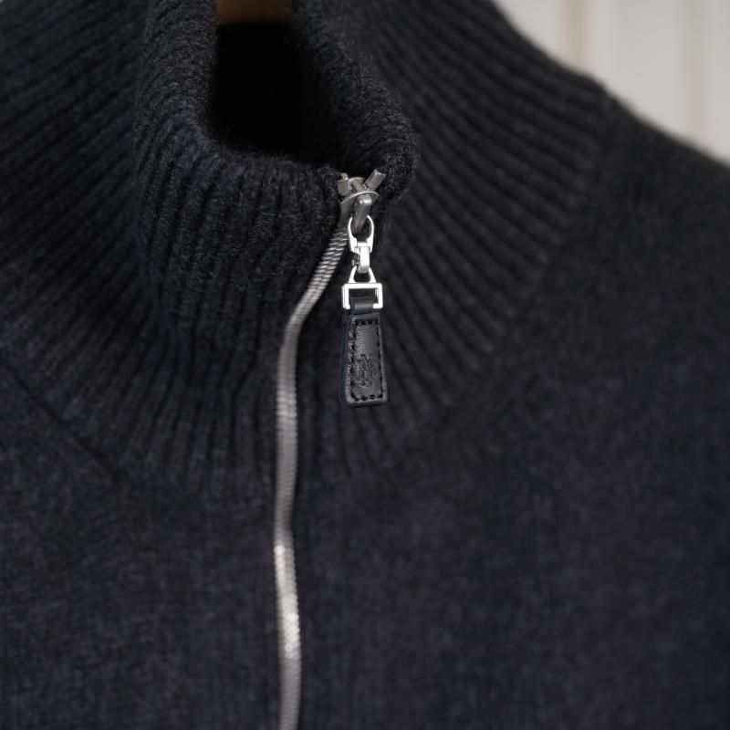 25A/WۡBATONER Хȥʡ MIDDLE WEIGHT INNOCENT CASHMERE DRIVERS KNIT  / MELANGE BLACK	