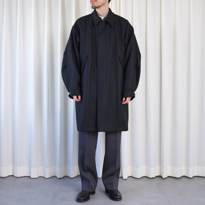 10/18()12:00䳫ϡۡULTERIOR ƥꥢ SUPER FINE LIGHT MELTON B/C FIELD COAT / BLACK