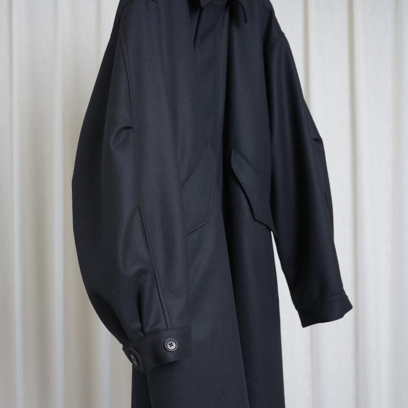 10/18()12:00䳫ϡۡULTERIOR ƥꥢ SUPER FINE LIGHT MELTON B/C FIELD COAT / BLACK
