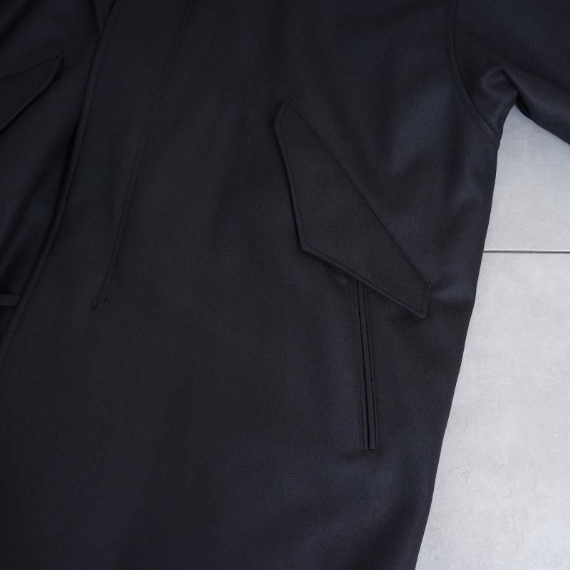 10/18()12:00䳫ϡۡULTERIOR ƥꥢ SUPER FINE LIGHT MELTON B/C FIELD COAT / BLACK