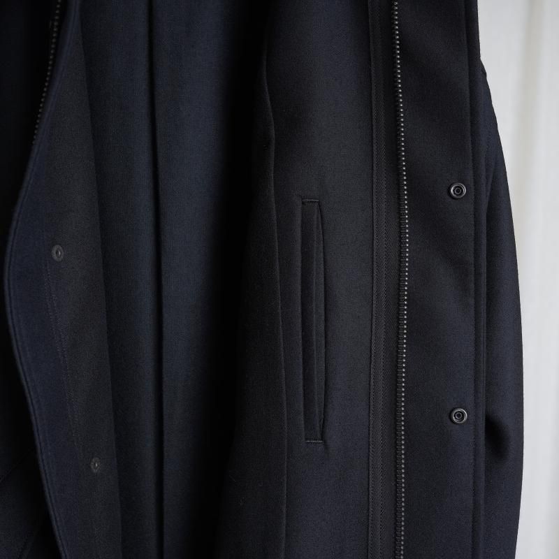 10/18()12:00䳫ϡۡULTERIOR ƥꥢ SUPER FINE LIGHT MELTON B/C FIELD COAT / BLACK