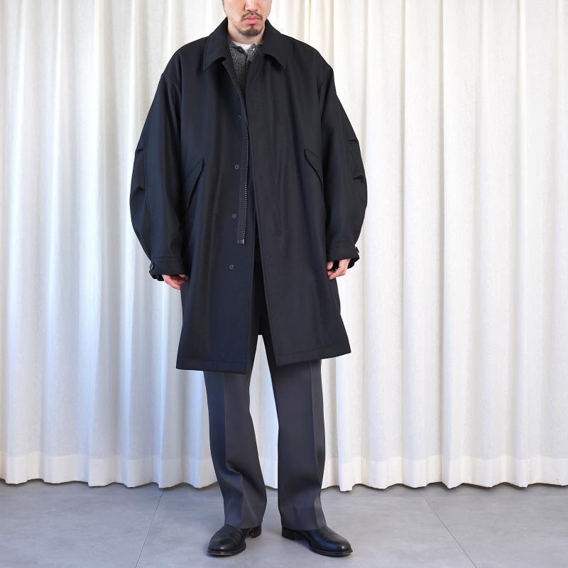 10/18()12:00䳫ϡۡULTERIOR ƥꥢ SUPER FINE LIGHT MELTON B/C FIELD COAT / BLACK