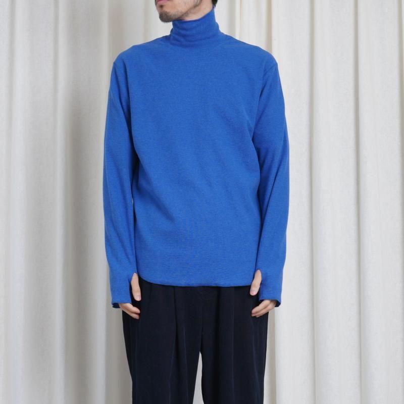 25A/WۡSaby  Х HIGH NECK LONG SLEEVE TEE / BLUE