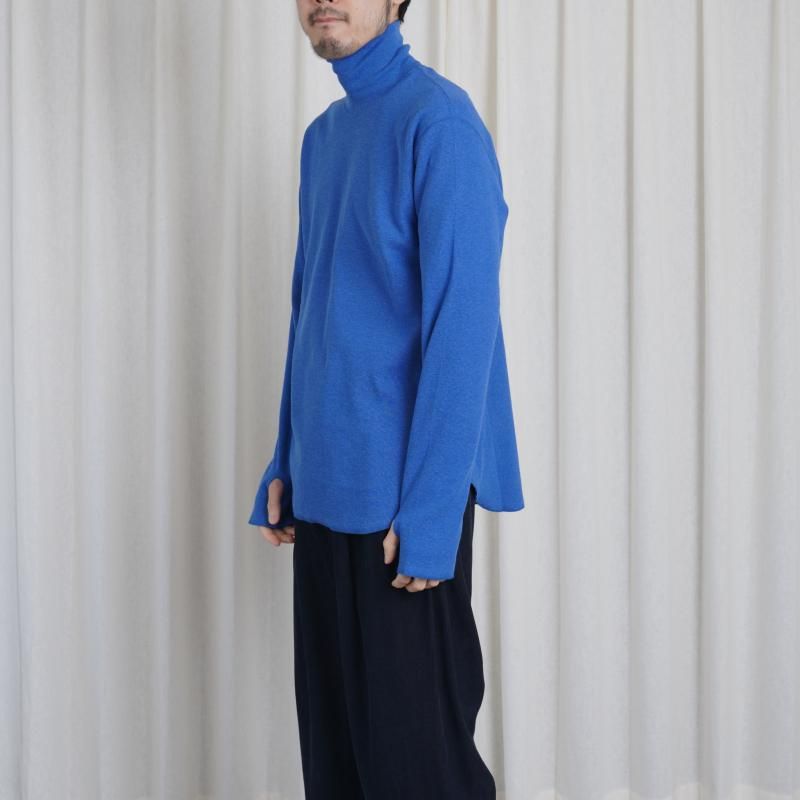 25A/WۡSaby  Х HIGH NECK LONG SLEEVE TEE / BLUE