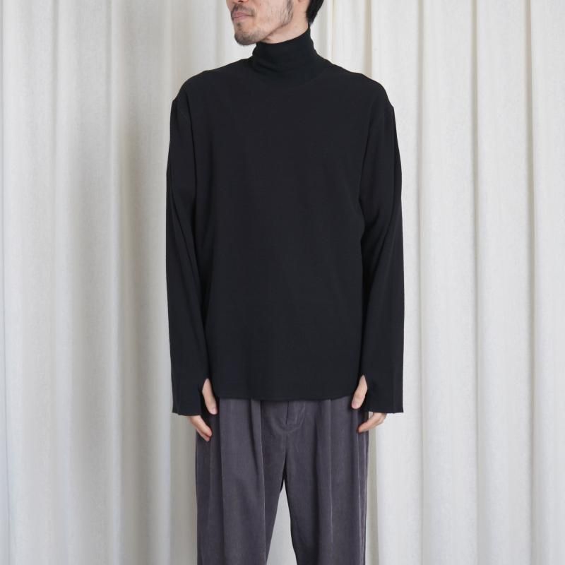 25A/WۡSaby  Х HIGH NECK LONG SLEEVE TEE / BLACK