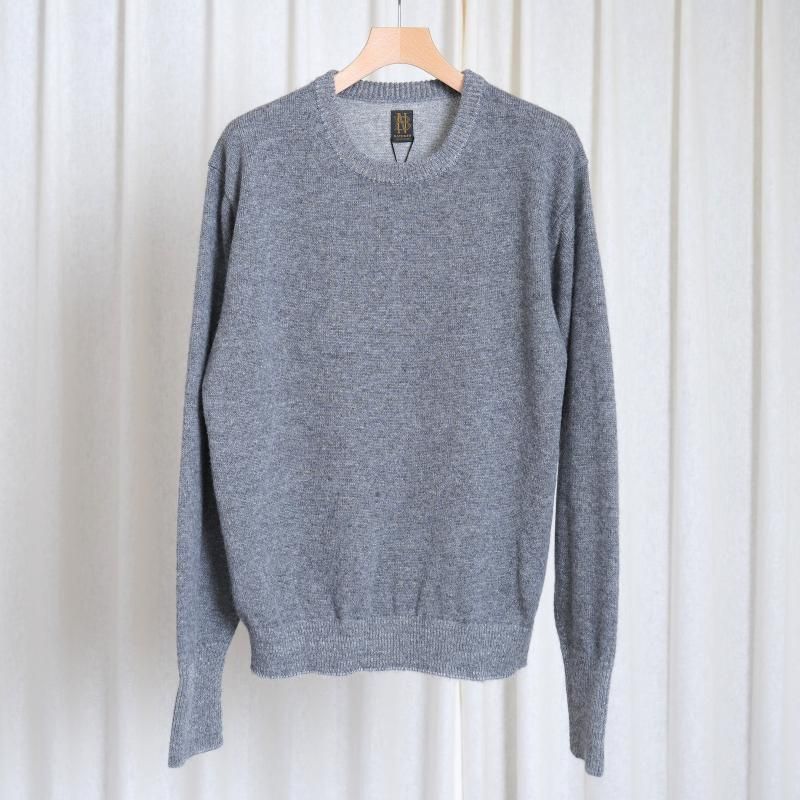 【25A/W】【BATONER バトナー】 BABY ALPACA KURUMI TENJIKU CREW NECK  / GRAY