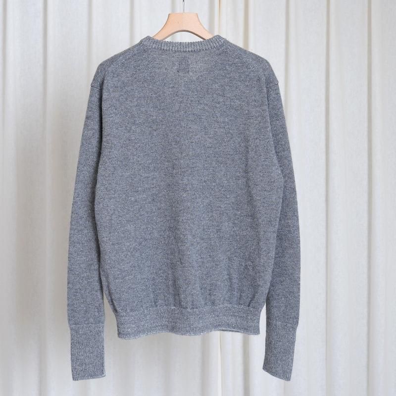 25A/WۡBATONER Хȥʡ BABY ALPACA KURUMI TENJIKU CREW NECK  / GRAY
