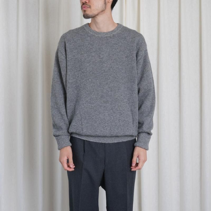 25A/WۡBATONER Хȥʡ BABY ALPACA KURUMI TENJIKU CREW NECK  / GRAY
