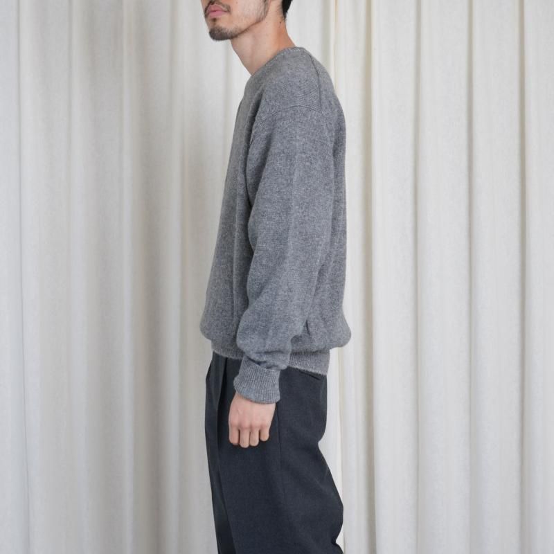 25A/WۡBATONER Хȥʡ BABY ALPACA KURUMI TENJIKU CREW NECK  / GRAY
