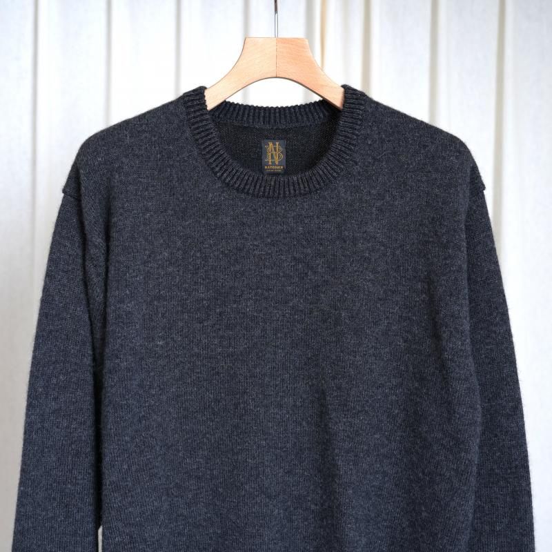25A/WۡBATONER Хȥʡ BABY ALPACA KURUMI TENJIKU CREW NECK  / CHARCOAL
