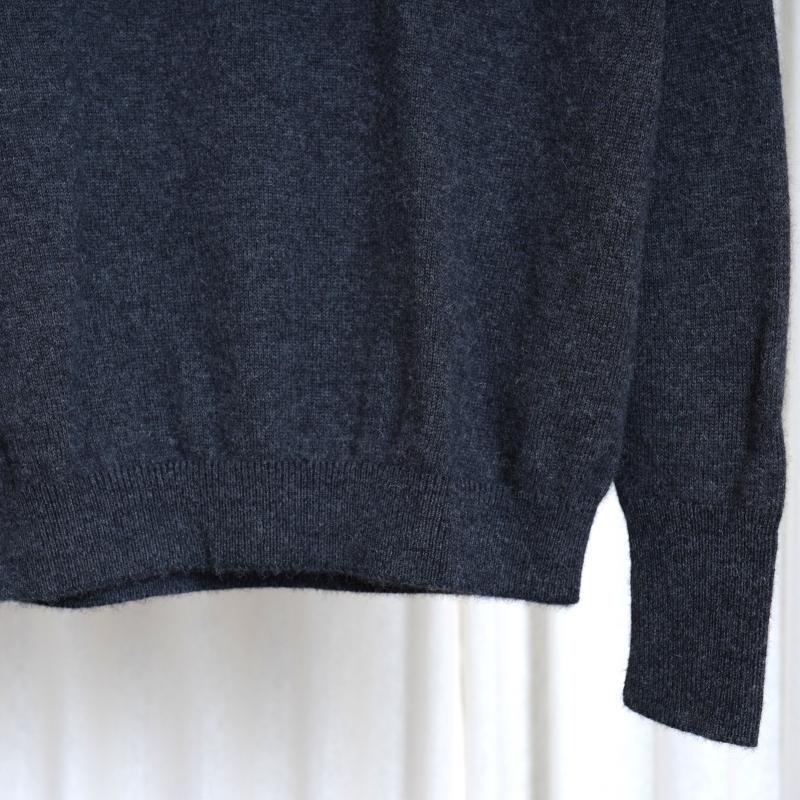 25A/WۡBATONER Хȥʡ BABY ALPACA KURUMI TENJIKU CREW NECK  / CHARCOAL
