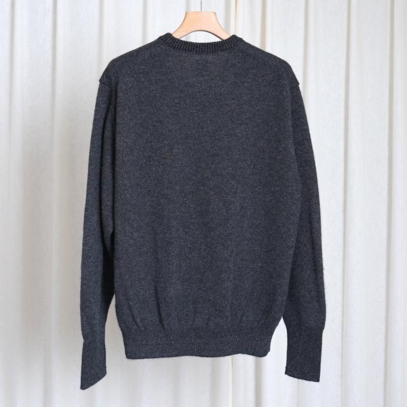 25A/WۡBATONER Хȥʡ BABY ALPACA KURUMI TENJIKU CREW NECK  / CHARCOAL
