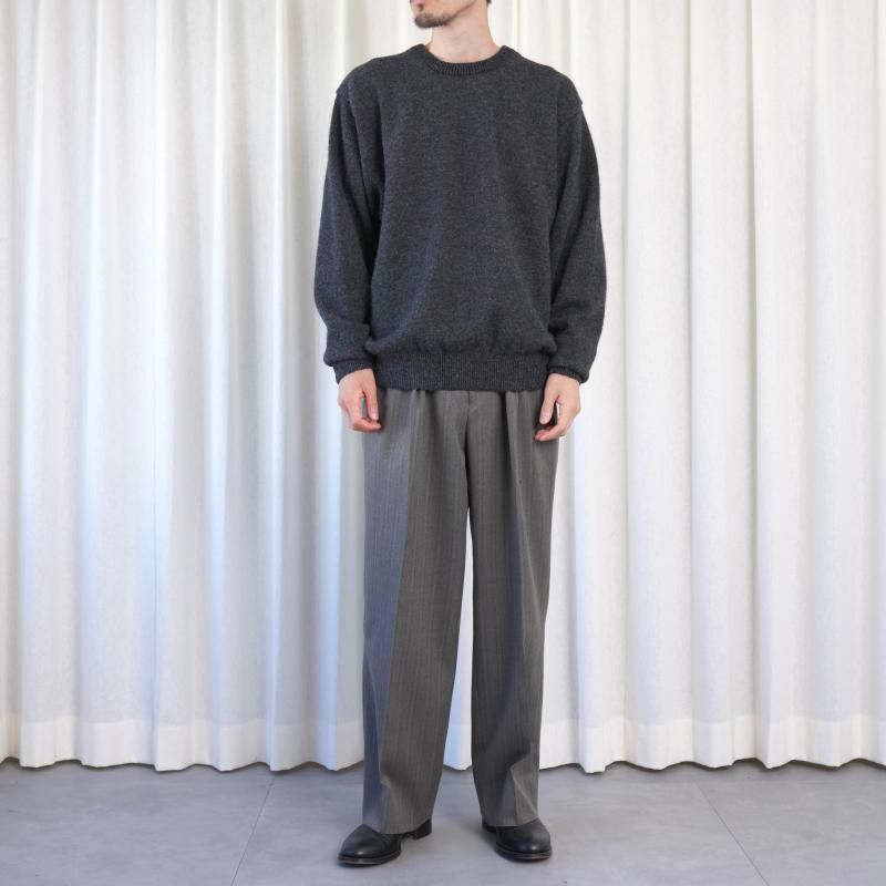 25A/WۡBATONER Хȥʡ BABY ALPACA KURUMI TENJIKU CREW NECK  / CHARCOAL
