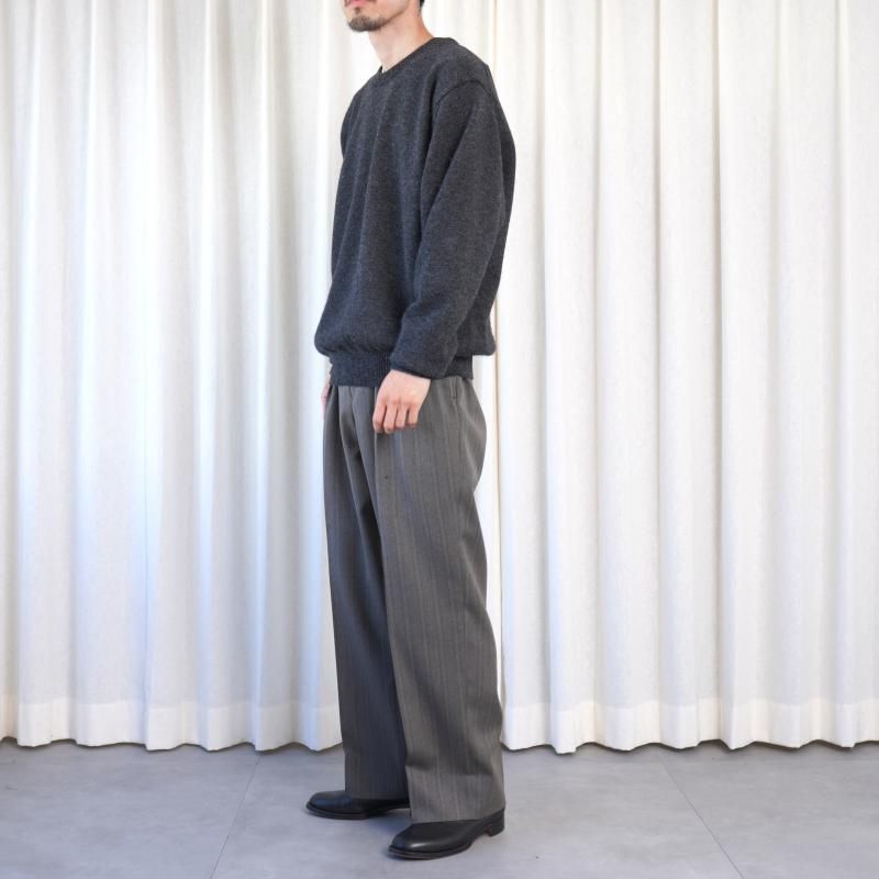 25A/WۡBATONER Хȥʡ BABY ALPACA KURUMI TENJIKU CREW NECK  / CHARCOAL
