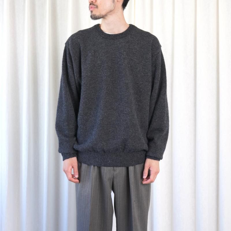 25A/WۡBATONER Хȥʡ BABY ALPACA KURUMI TENJIKU CREW NECK  / CHARCOAL
