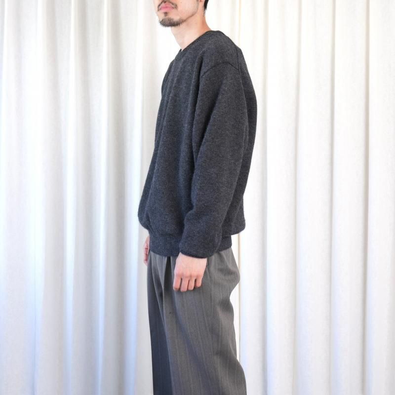 25A/WۡBATONER Хȥʡ BABY ALPACA KURUMI TENJIKU CREW NECK  / CHARCOAL
