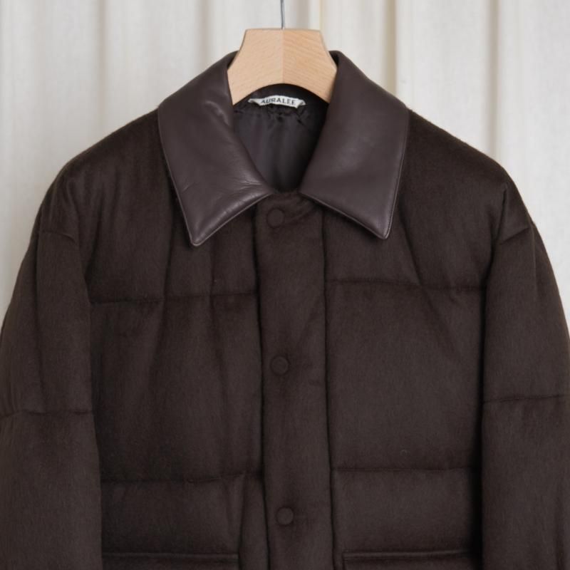 25A/WۡAURALEE ꡼ BABY CAMEL FLANNEL DOWN BLOUSON / DARK BROWN