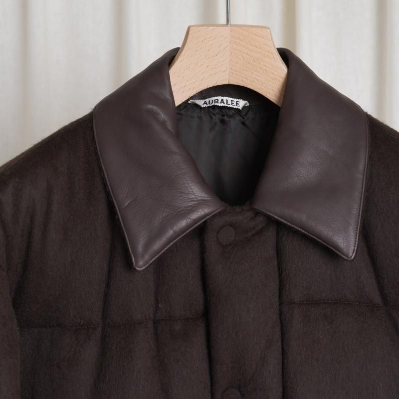 25A/WۡAURALEE ꡼ BABY CAMEL FLANNEL DOWN BLOUSON / DARK BROWN