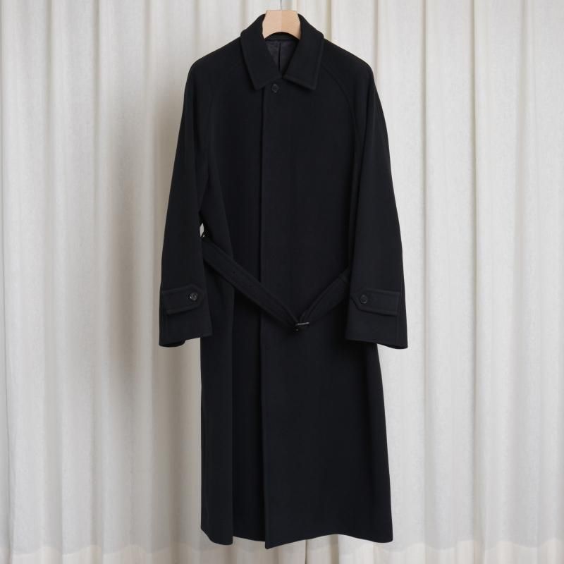【25A/W】【AURALEE オーラリー】 SUPER FINE WOOL MOSSER SOUTIEN COLLAR COAT / BLACK