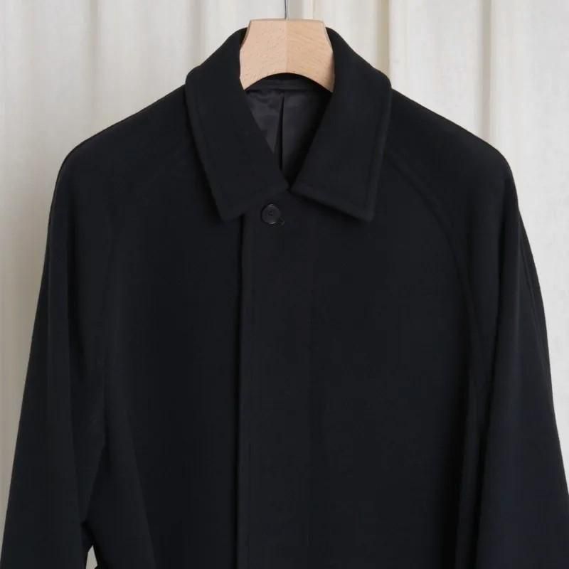 25A/WۡAURALEE ꡼ SUPER FINE WOOL MOSSER SOUTIEN COLLAR COAT / BLACK