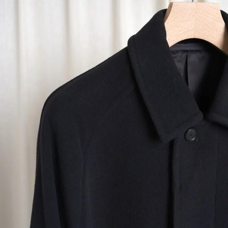 25A/WۡAURALEE ꡼ SUPER FINE WOOL MOSSER SOUTIEN COLLAR COAT / BLACK