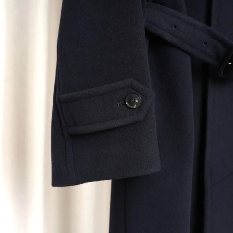 25A/WۡAURALEE ꡼ SUPER FINE WOOL MOSSER SOUTIEN COLLAR COAT / BLACK