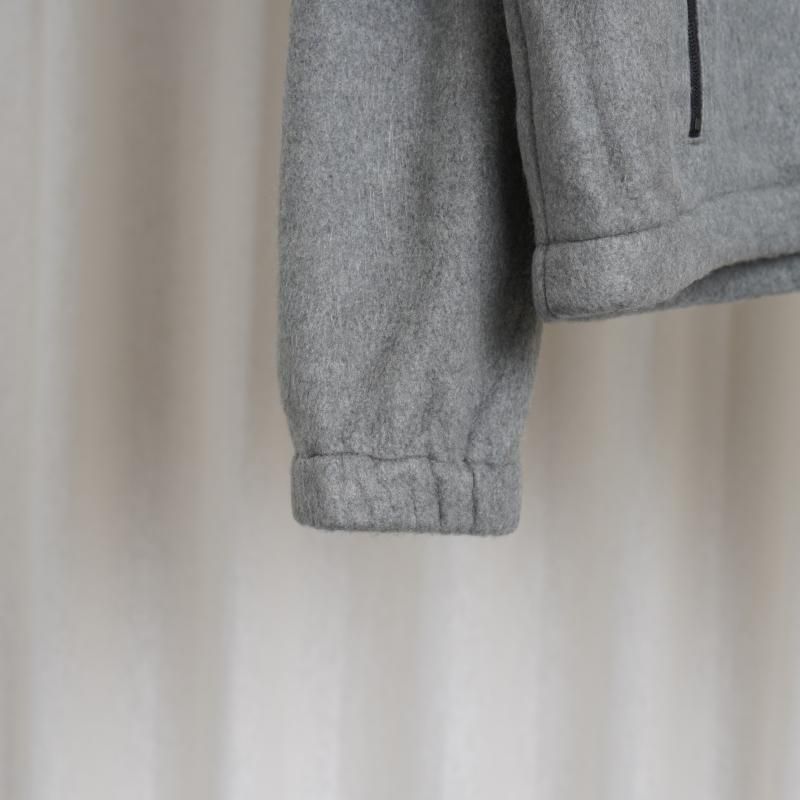 25A/WۡAURALEE ꡼ PURE SILK COMFORT FLEECE HALF ZIP P/O / TOP GRAY