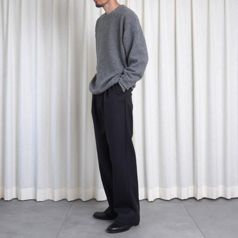 25A/W】 【AURALEE オーラリー】 LIGHT MELTON ONE-TUCK SLACKS / DARK