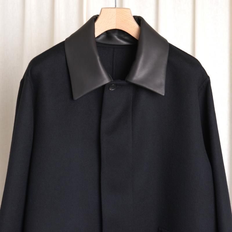 25A/WۡAURALEE ꡼ CASHMERE MELTON HAND SEWN BLOUSON / BLACK
