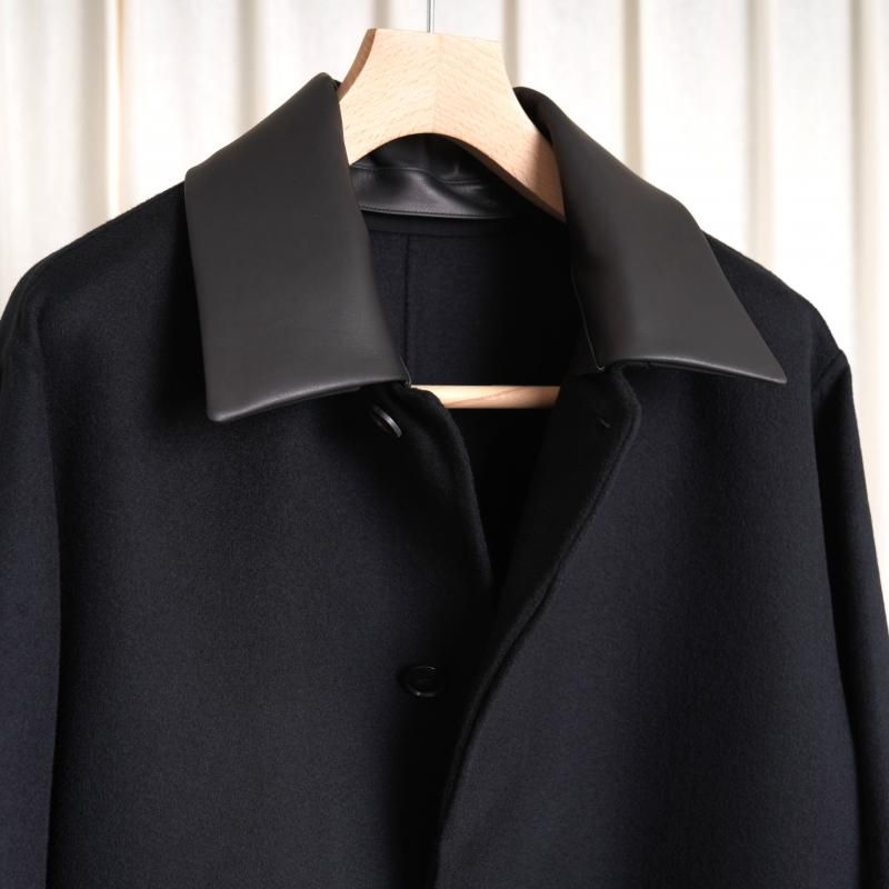 25A/WۡAURALEE ꡼ CASHMERE MELTON HAND SEWN BLOUSON / BLACK