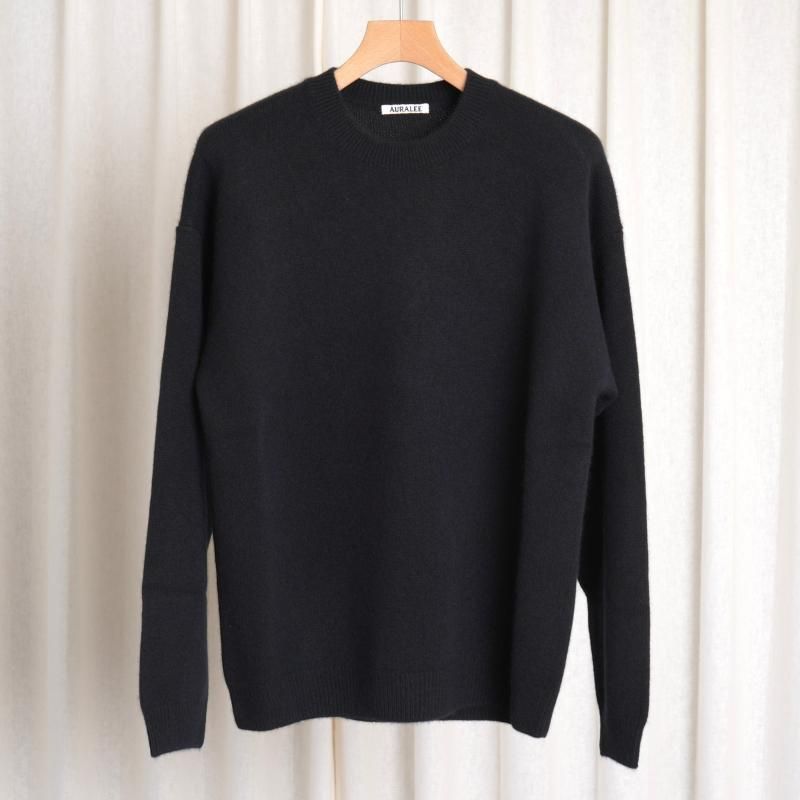 25A/WۡAURALEE ꡼ BABY CASHMERE KNIT P/O / TOP BLACK