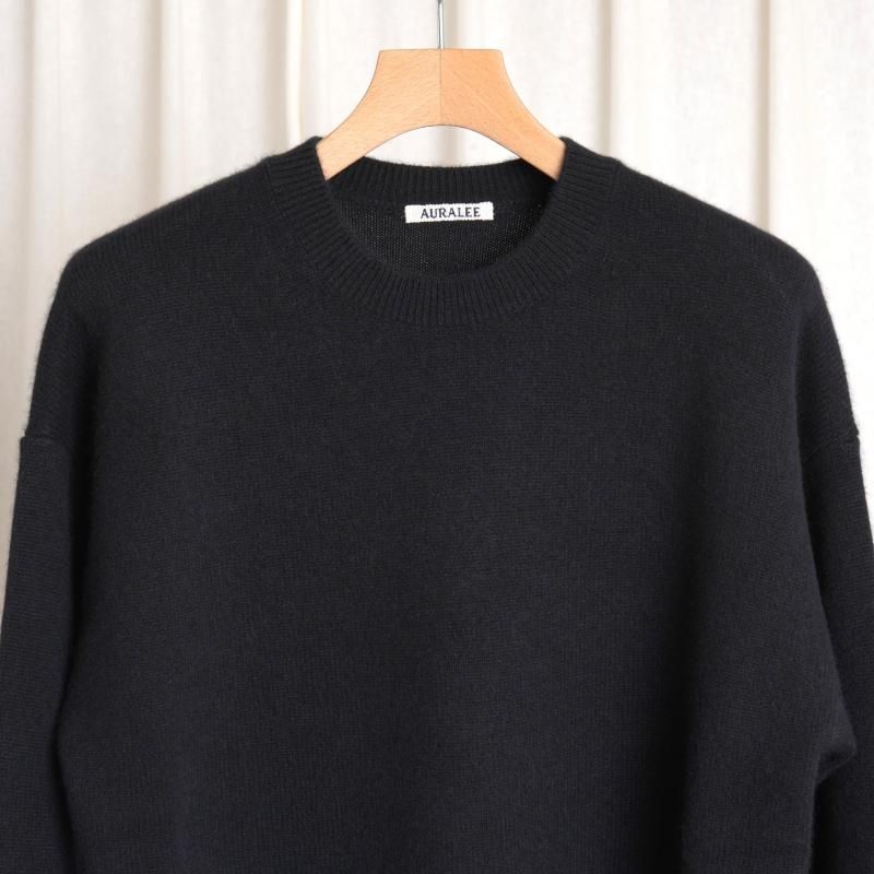 25A/WۡAURALEE ꡼ BABY CASHMERE KNIT P/O / TOP BLACK