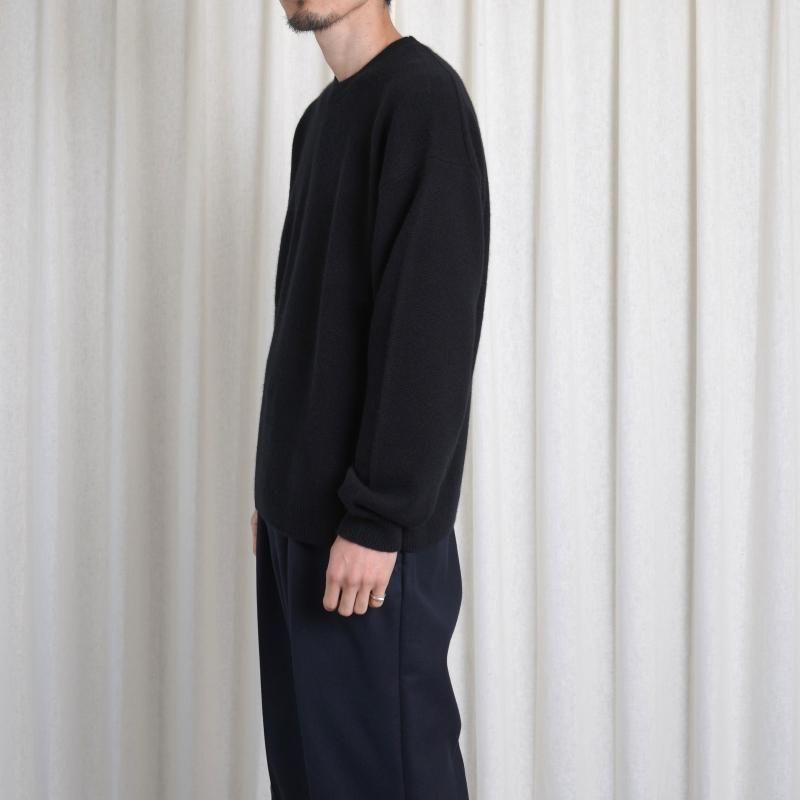 25A/WۡAURALEE ꡼ BABY CASHMERE KNIT P/O / TOP BLACK