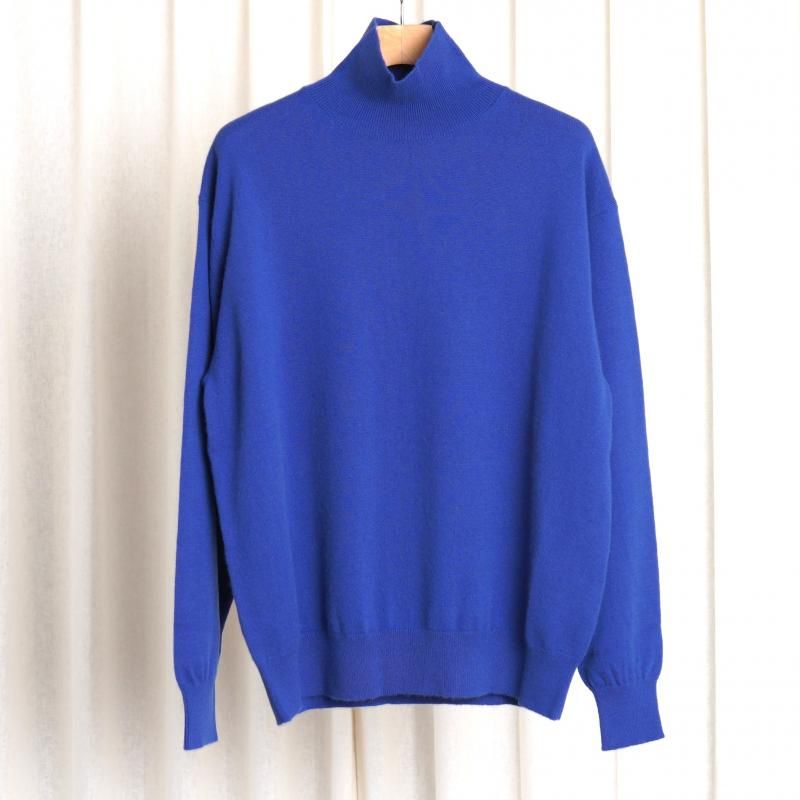 25A/WۡAURALEE ꡼ BABY CASHMERE KNIT P/O TURTLE / ROYAL BLUE