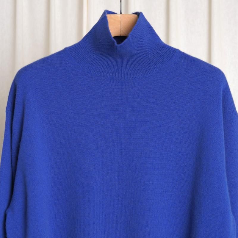 25A/WۡAURALEE ꡼ BABY CASHMERE KNIT P/O TURTLE / ROYAL BLUE