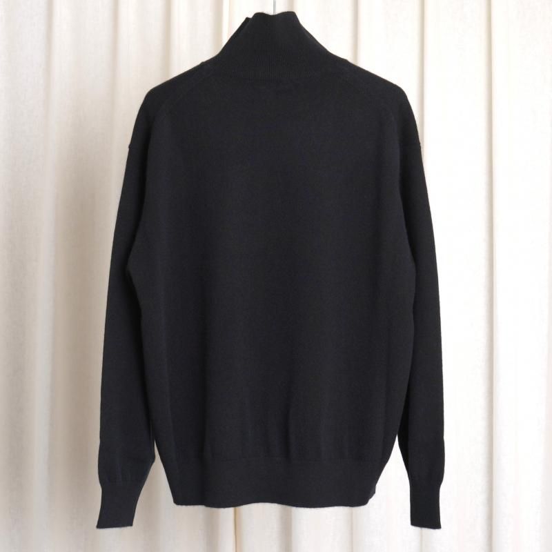 25A/WۡAURALEE ꡼ BABY CASHMERE KNIT TURTLE / TOP BLACK