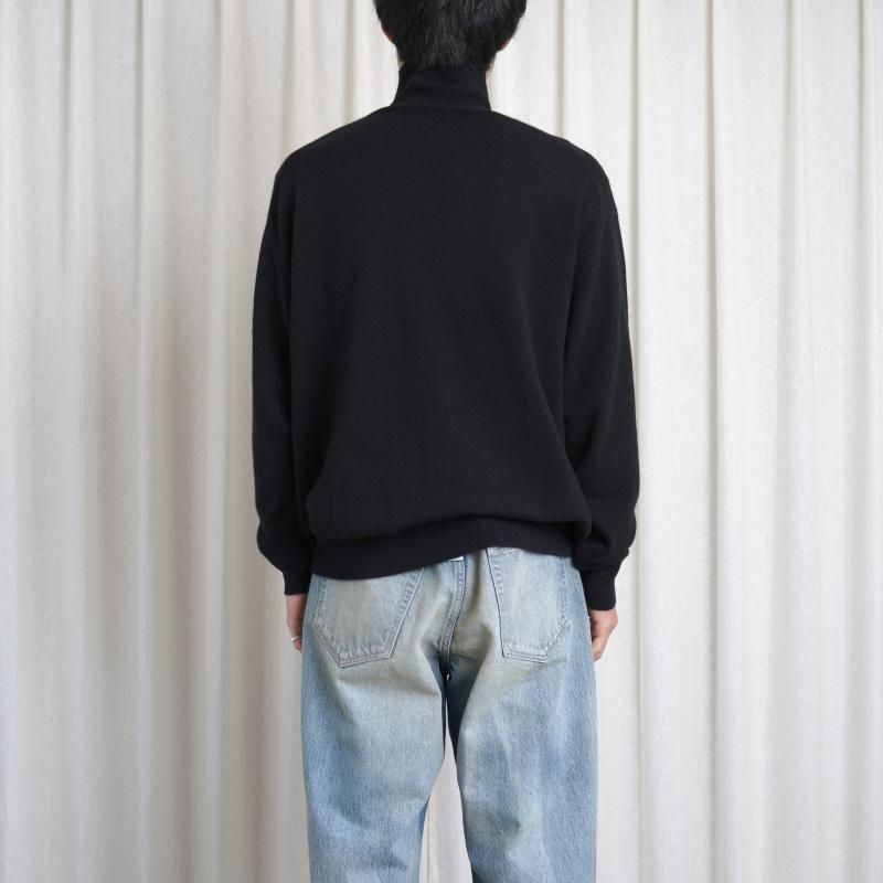 25A/WۡAURALEE ꡼ BABY CASHMERE KNIT TURTLE / TOP BLACK