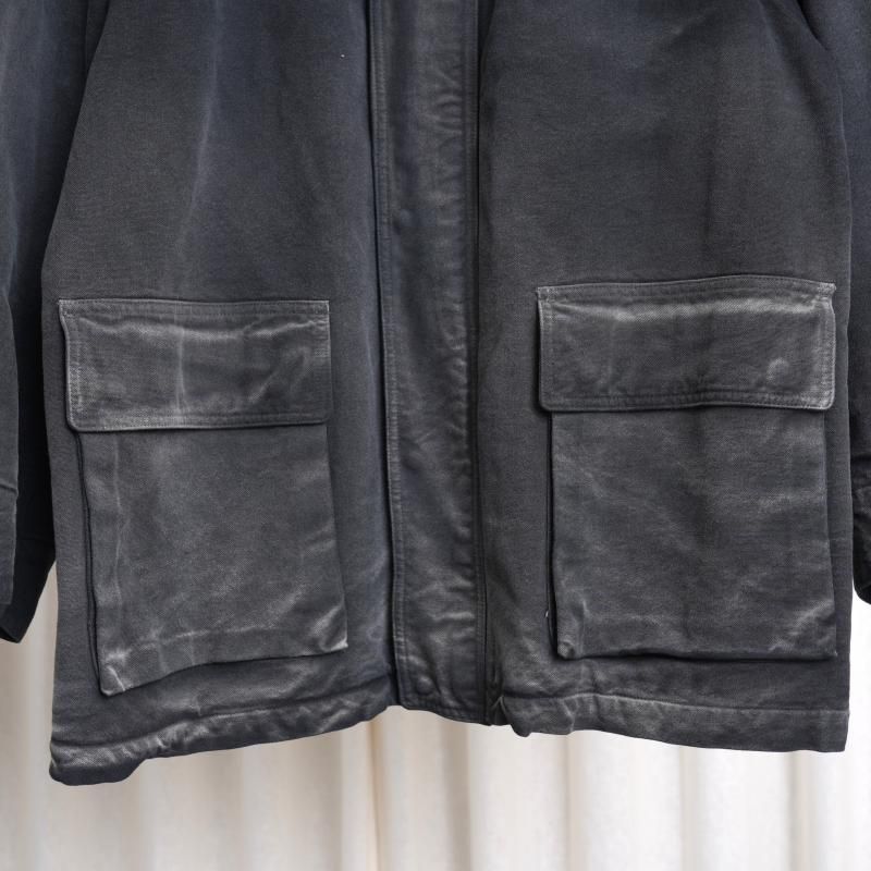 25A/WۡAURALEE ꡼ PRODUCT DYED ORGANIC COTTON DUCK BLOUSON / FADED BLACK