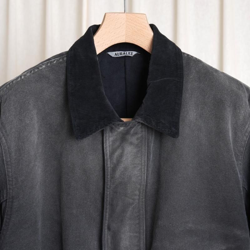 25A/WۡAURALEE ꡼ PRODUCT DYED ORGANIC COTTON DUCK BLOUSON / FADED BLACK