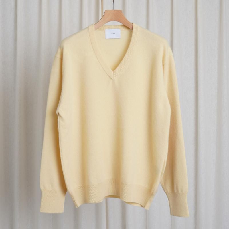 【12/13(土)12:00発売開始】【26S/S】【ssstein シュタイン】 PURE CASHMERE KNIT V NECK LS / YELLOW