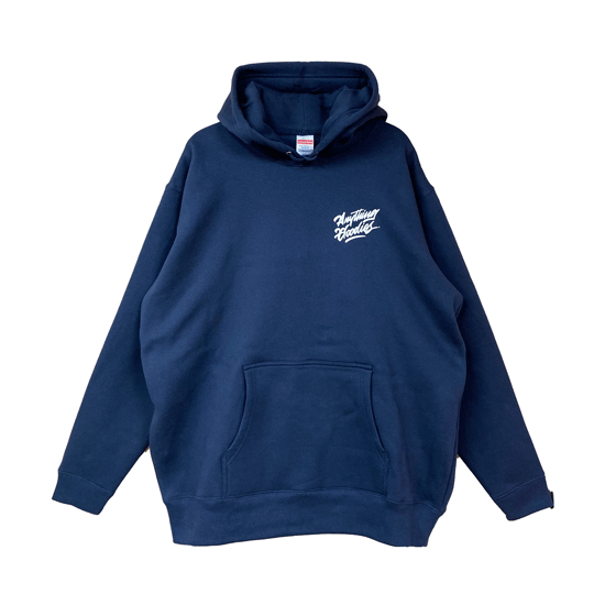 ANYTHING GOODIES ″ K.K SCRIPT HOODIE PULL OVER ″ (NAVY×WHITE ...