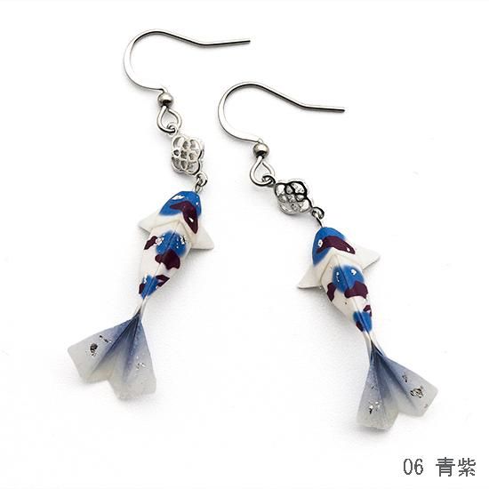 美濃和紙のアクセサリー 鯉のピアス・イヤリング