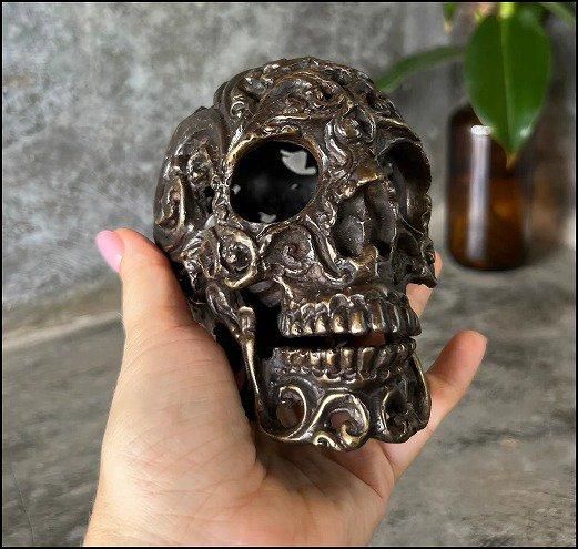 髑髏の彫刻 置物（ブロンズ製） - 頭骨・骨格標本・剥製販売 【Core-Box】