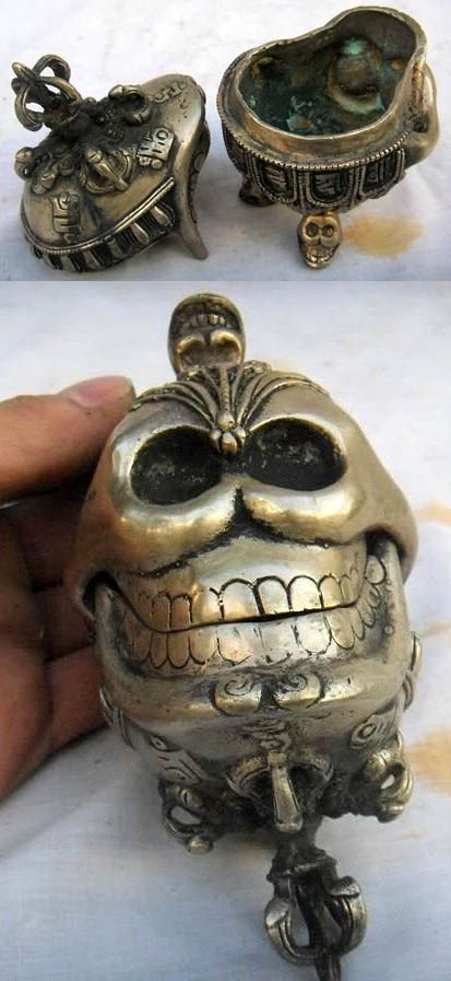 チベット ヤクの頭蓋骨ビーズ カパラ